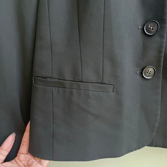 Lafayette 148 Virgin Wool Black Tailored Blazer Tops Women's Jacket Size 8 Boss - Picture 9 of 9